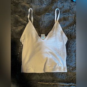 White V-Neck Tank Top